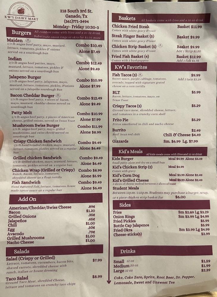 KW's Dairy Mart Menu image 3